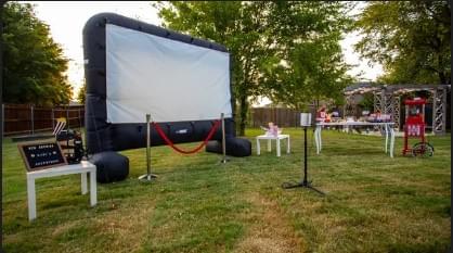 Outdoor Movie Night Party Setup