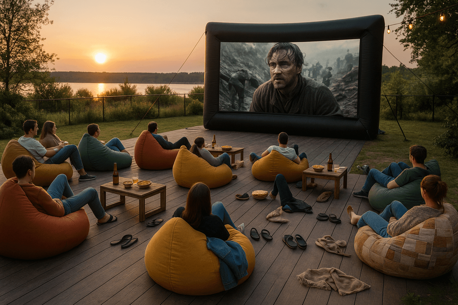 Outdoor Movie at Sunset